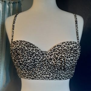 Cheetah print bikini swim top